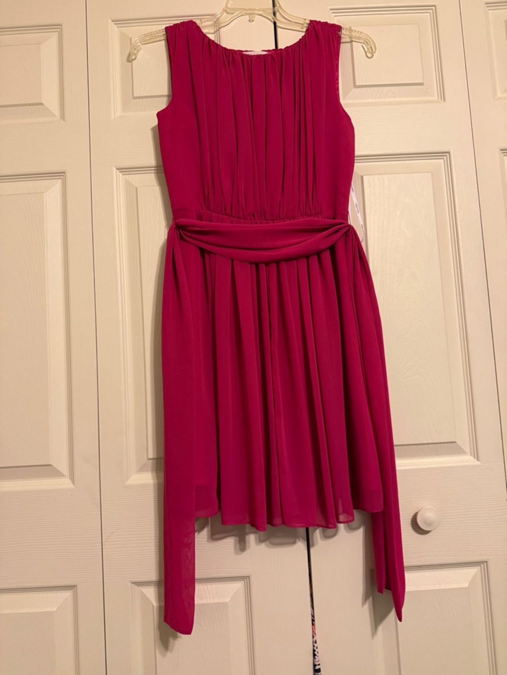 Calvin Klein Fuchsia Sleeveless Chiffon Midi Dress